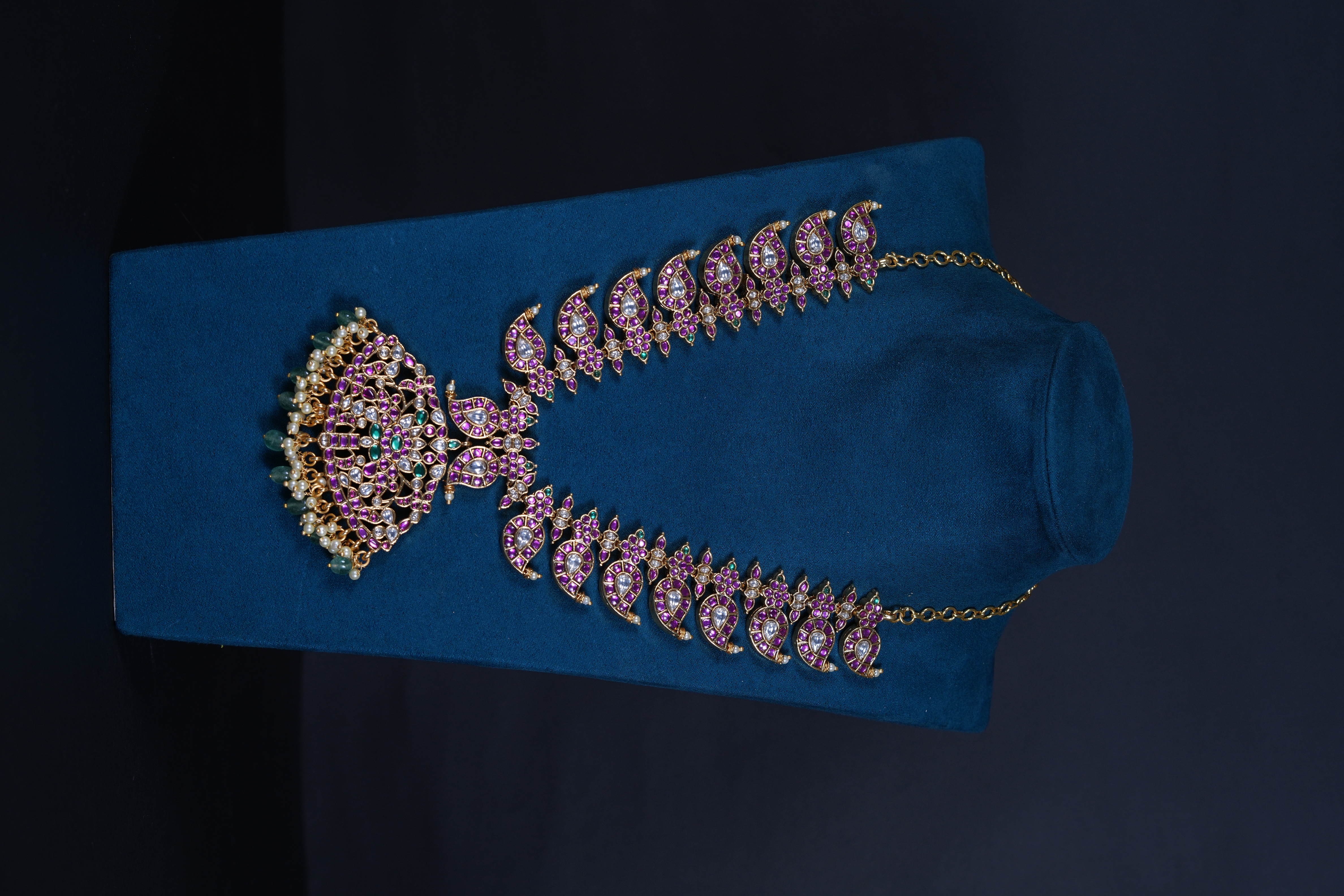 Jadau Kundan Mango 2-in-1 Necklace with Convertible Earrings