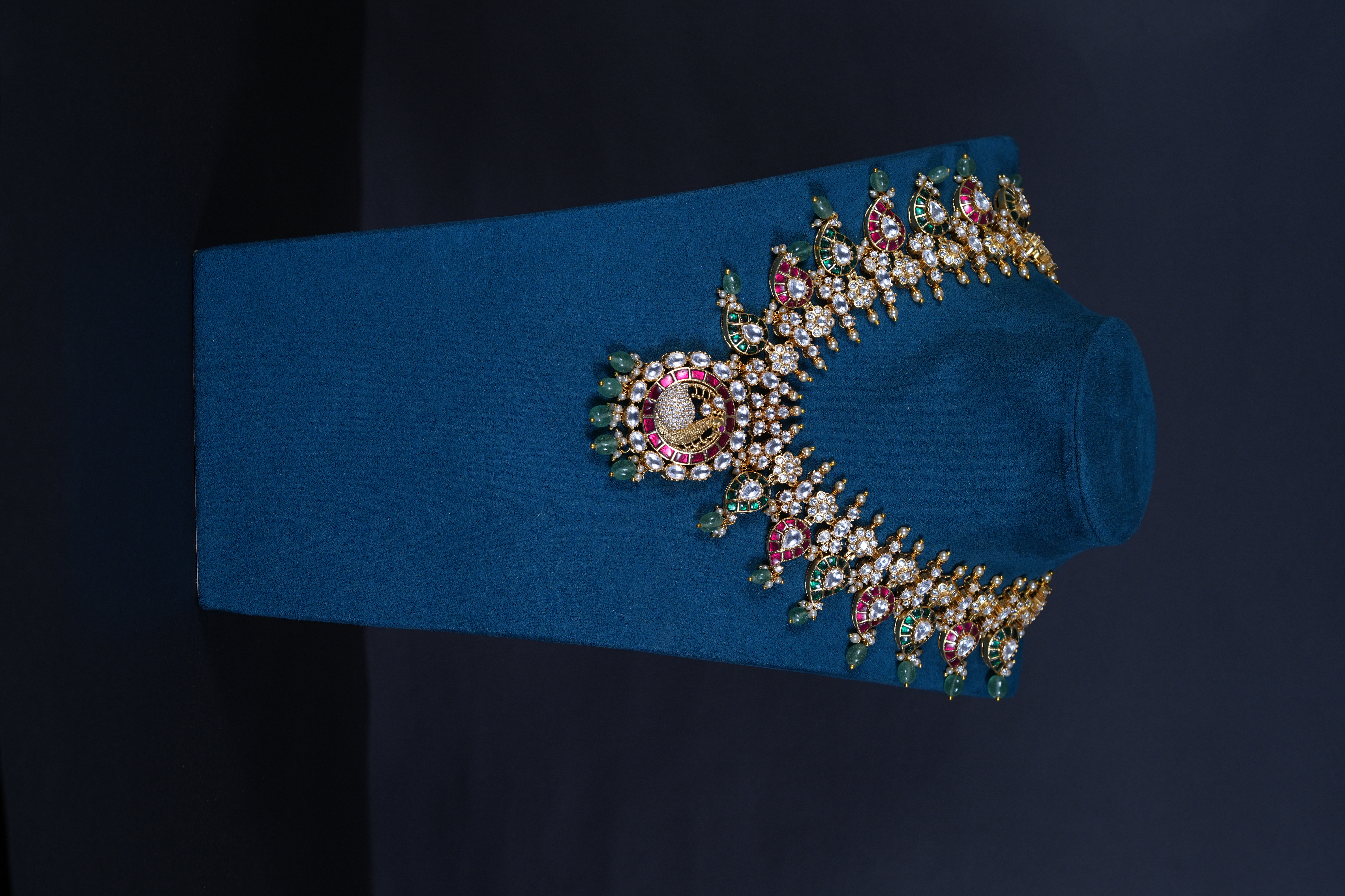 Jadau Kundan Mango Necklace with Jhumka Earrings