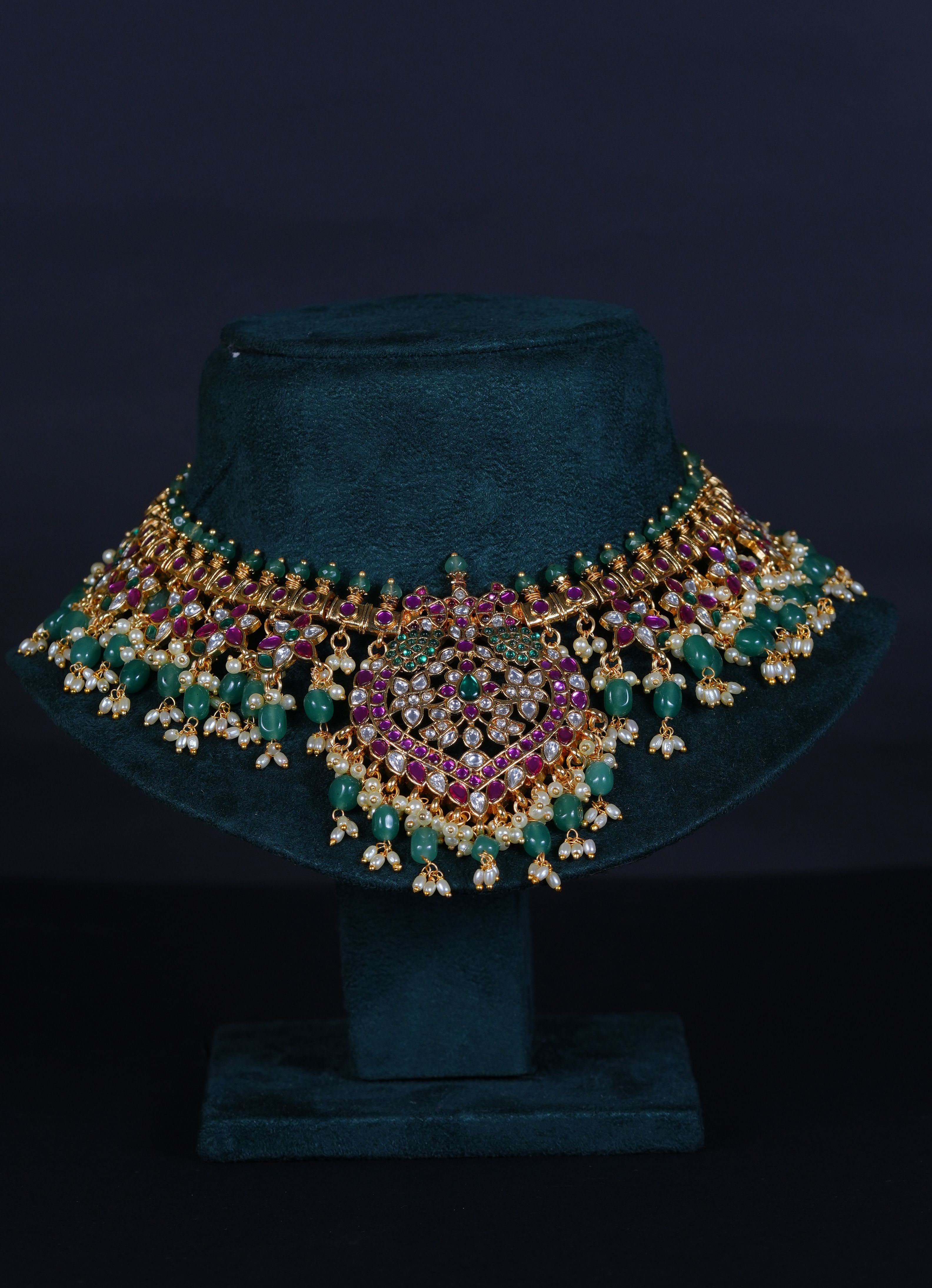 Traditional Gutta Pusalu Kundan Set with Earrings